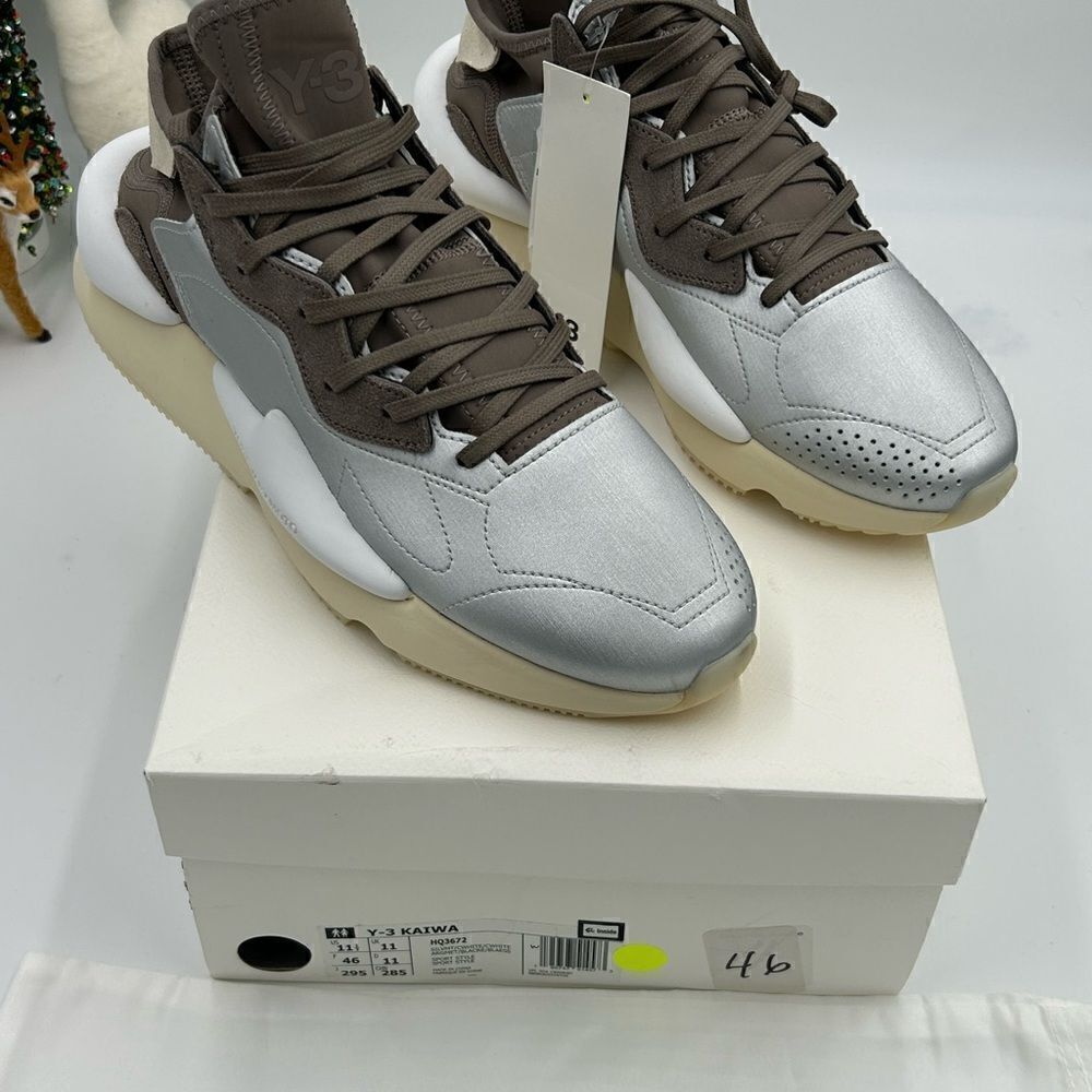Men’s Adidas Y – 3 kaiwa silver metallic sneaker size 11.5 US - Picture 6 of 12